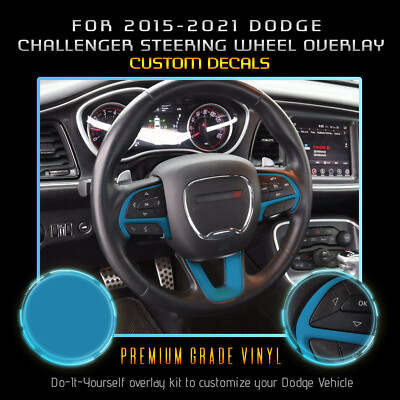 For 2015-2020 Dodge Challenger Steering Wheel Graphic Overlay Decal Matte Vinyl