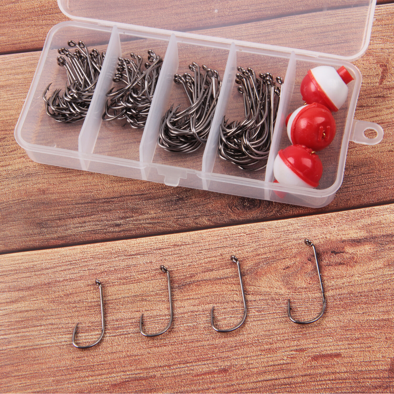 100Pcs Fishing Baitholder Hooks 9292 Trout / Salmon Worm Hook 4 Sizes 2