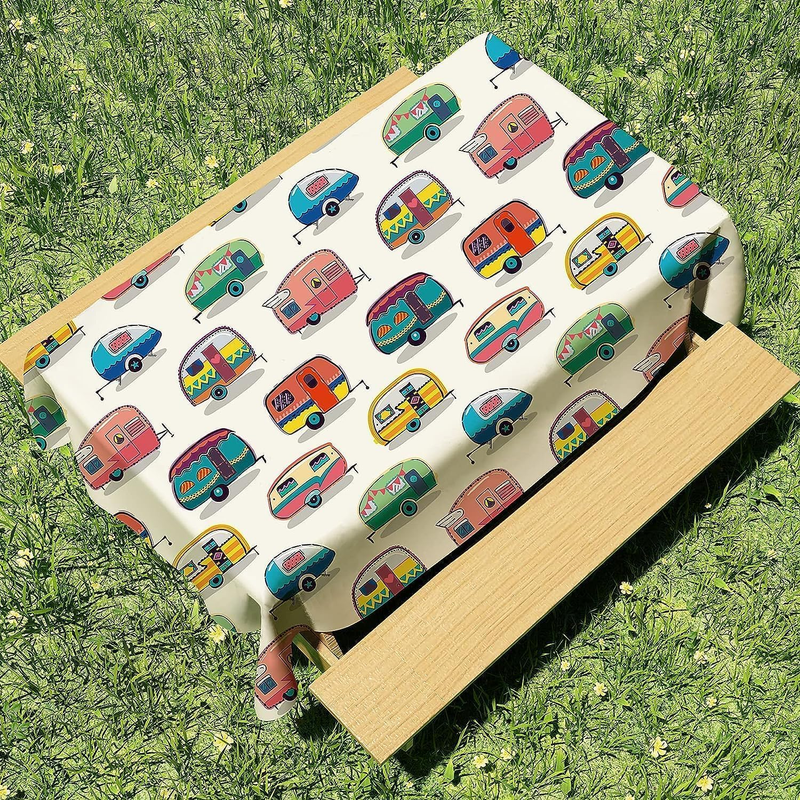 3Pcs Rectangle Camping Party Tablecloth Camper Plastic Table Cover Waterproof On