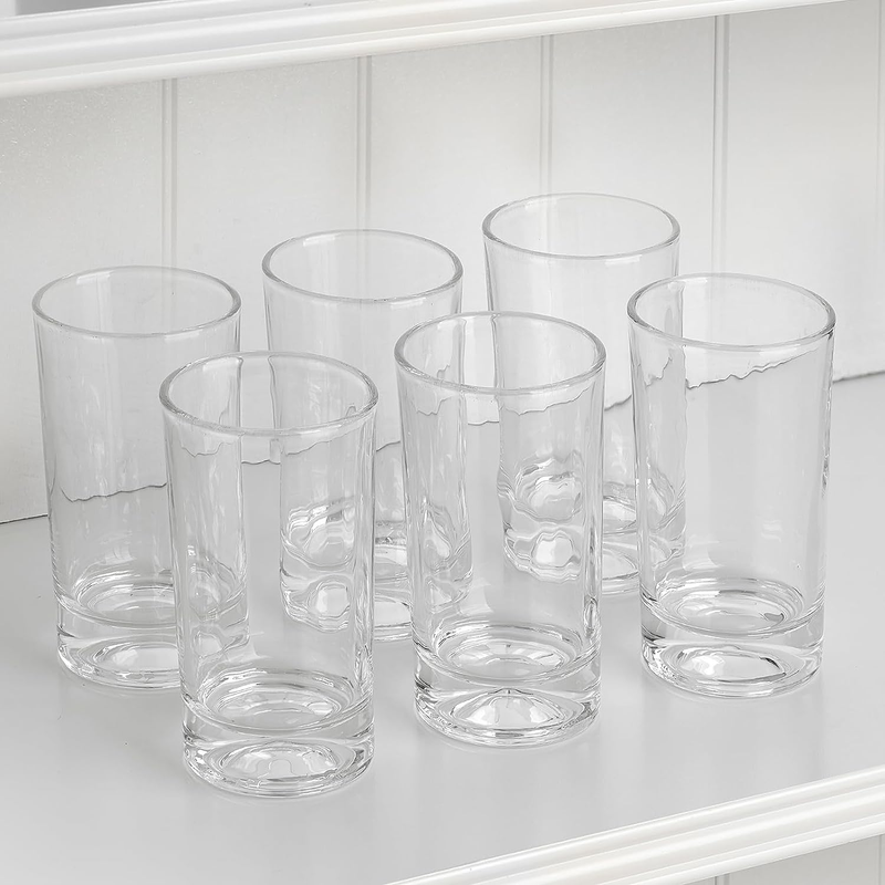 Small Juice Glasses Set of 6, 5.5Oz Heavy Base Clear Drinking Glasses