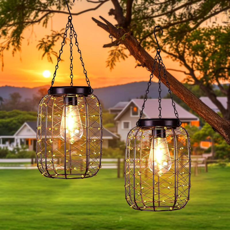 ライト・ランタン COPPER 250 Outdoor Waterproof Solar Lanterns, Vintage Copper, 2-Pack for