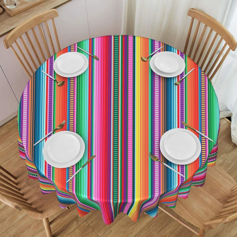 Mexican Tablecloth Serape Table Cover Washable Tabletop for Kitchen Dinning Deco