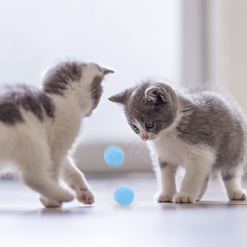 Cat Toy Balls Soft Cat Balls 1Inch Kitten Pom poms Ball Cat Play Toy30 pcs