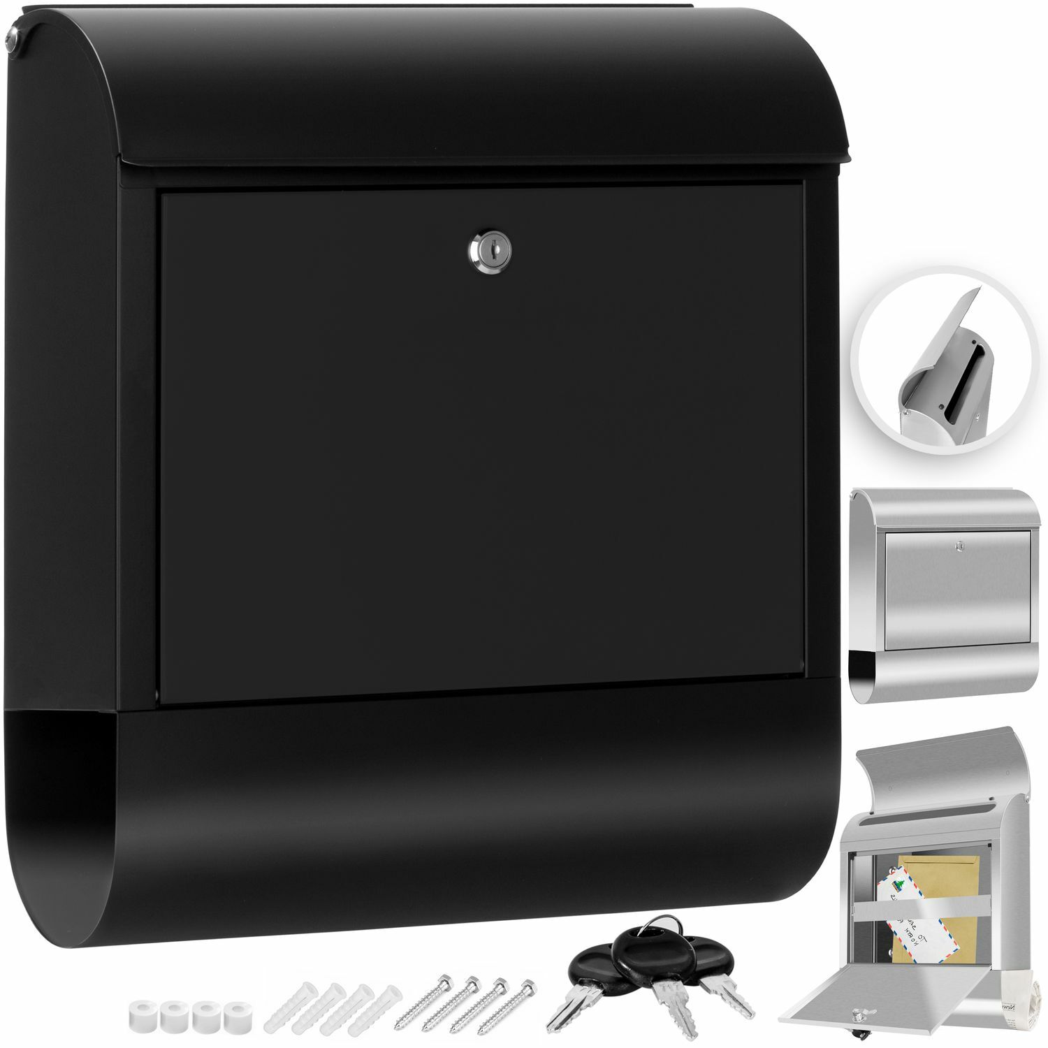 KESSER® EDELSTAHL Briefkasten Postkasten Zeitungsfach Zeitungsrolle Wand XXL