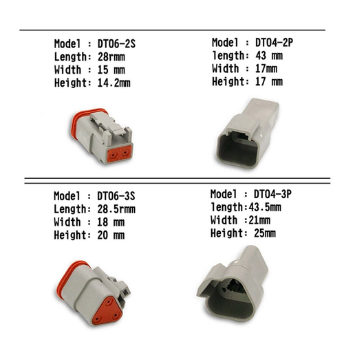 750PCS New Deutsch DT Connector Plug Kit for 14 16 18 20 AWG Stamped Contact Kit