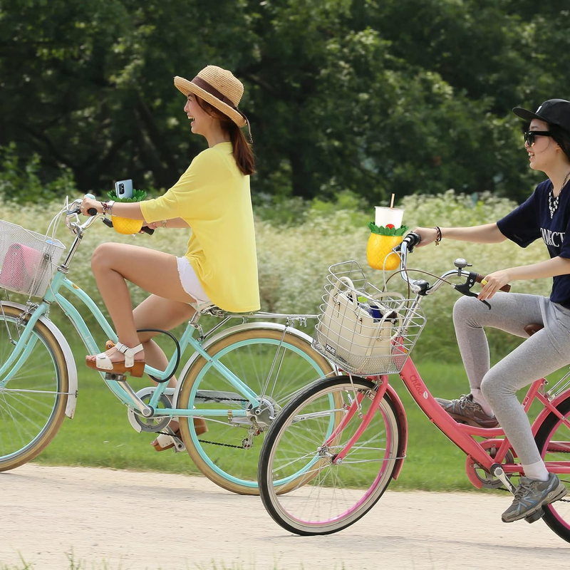 Bike Pineapple Drink Holder, Cute Bicycle Coffee Cup Holder with Metal Clamp, Wa