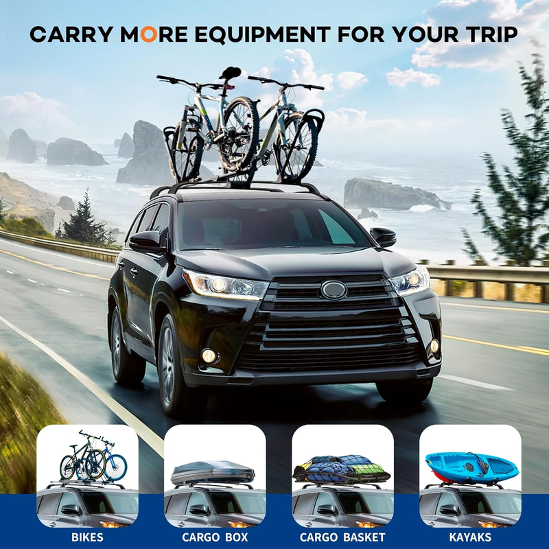 Wonderdriver Lockable Roof Rack Cross Bars 220lb for 2014-2019...