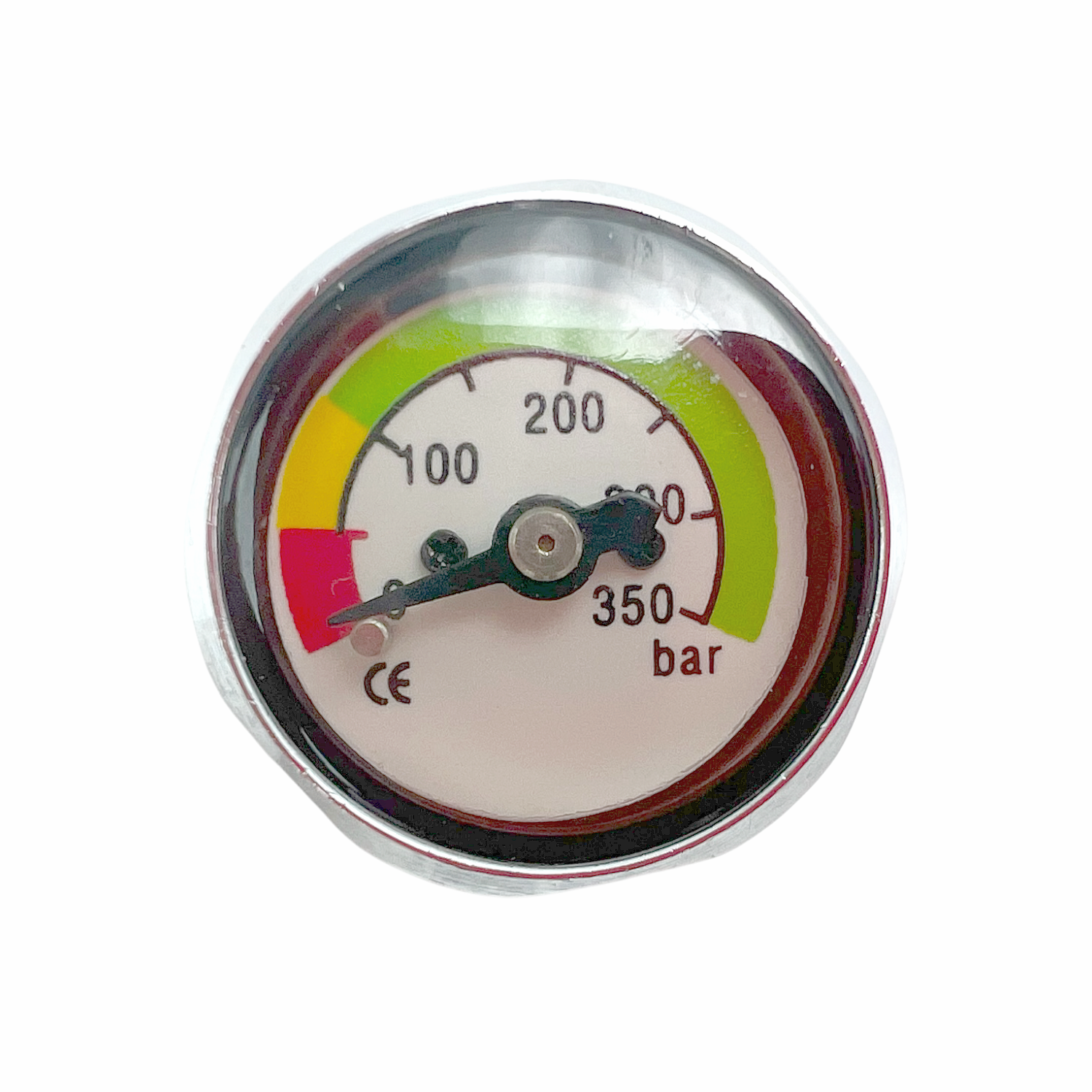 SF-1 Top: Mini Finimeter 350 Bar Anzeige für 1.Stufe Sidemount Argon mini gauge