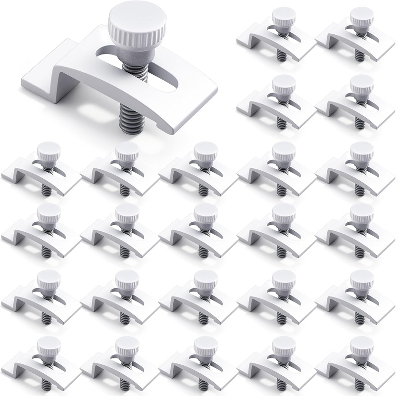 Blulu 24 Pcs T 8726 1/4 Inch Aluminum Storm Door Panel Clip Storm Window Screen