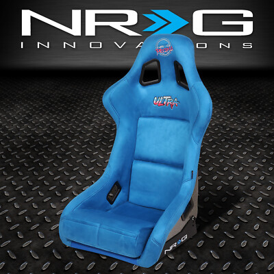 NRG INNOVATIONS FRP-302BL-УЛЬТРАБОЛЬШОЕ КОВШЕОБРАЗНОЕ СПОРТИВНОЕ СИДЕНЬЕ PRISMA С ФИКСИРОВАННОЙ СПИНКОЙ СИНЕГО ЦВЕТА