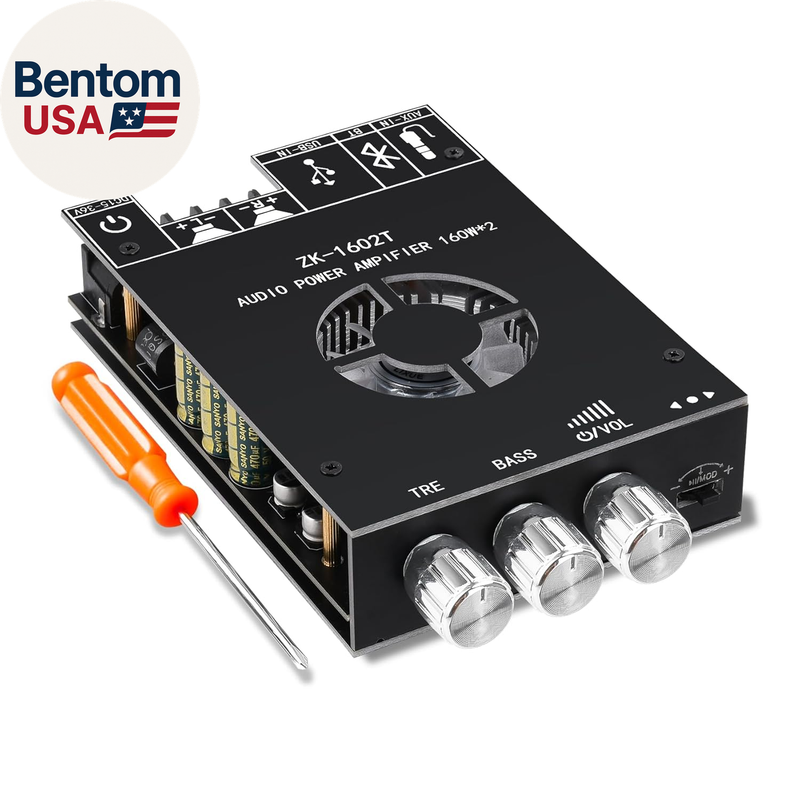 ZK-1602T Bluetooth Amplifier Board,160W+160W 2.0 Channel Amp Board