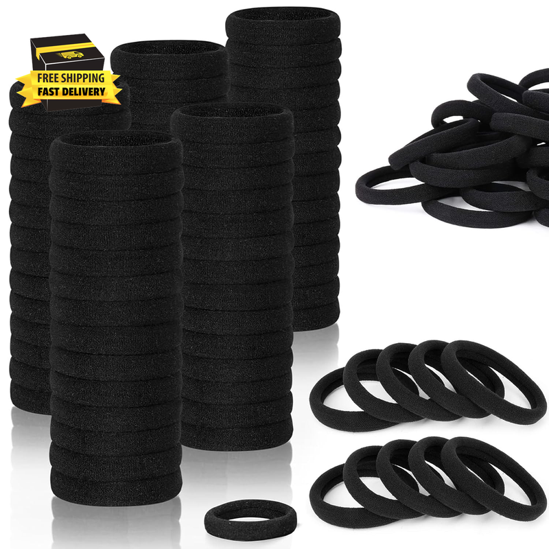 Hair Ties for Girls Elastic Hair Tie 200 PCS Black Soft for Medium Hair Hair Accessories for Women Perfect for Long Lasting Braids Ponytails and More Pain Free Hair Ponytail Holders Hair Elastic Band ⭐️⭐️⭐️⭐️⭐️