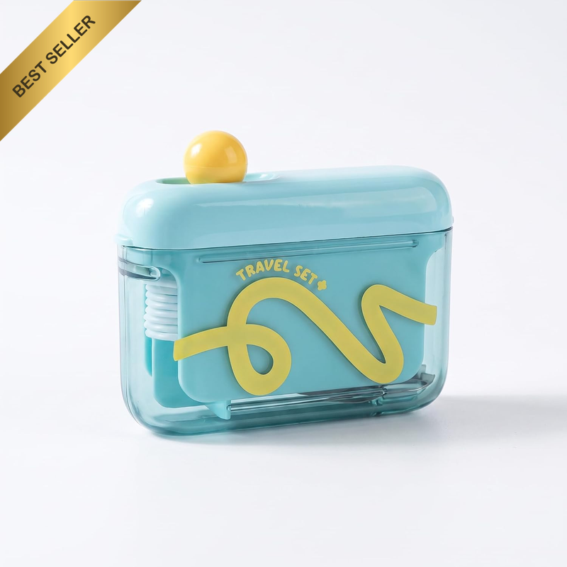 Automatic Pop-Up Floss Dispenser, Blue ABS Case with 50 Picks