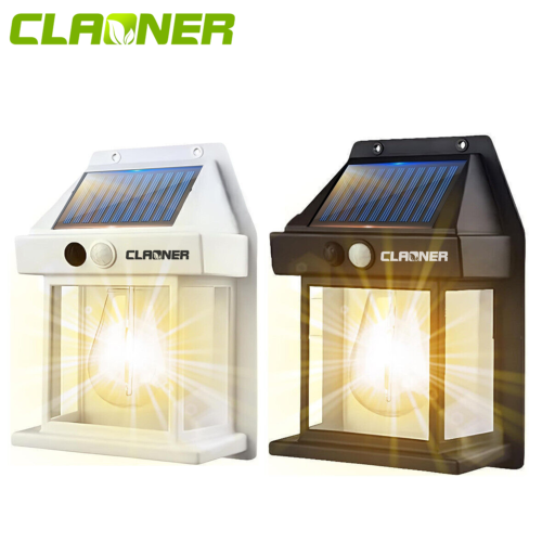 CLAONER Solar Wall Light Outdoor Motion Sensor Fixture Lantern LED Security Lamp