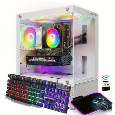 STGAubron Gaming PC Desktop,RX580 16G,AMD 3000G 3.5G,16G,1T SSD,WiFi,BT,KB,W11H