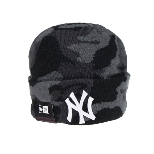

Мужская вязаная камуфляжная шапка New Era MLB New York Yankees черная 60268651, Bblack