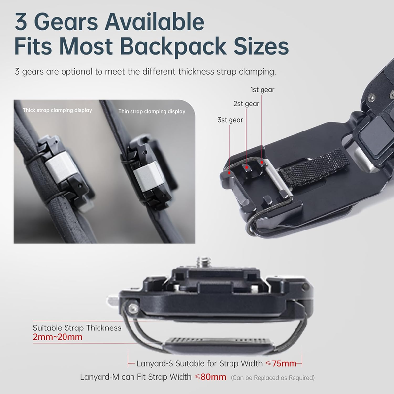 F38 Camera Backpack Strap Base Mount Clip Quick Release for Backpack Straps V2,