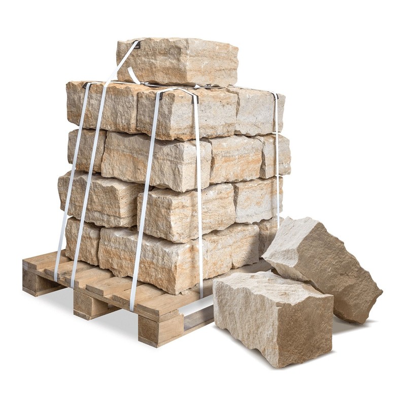 Sandstein Mauersteine Sandsteine Garten Mauer Terrasse 40x20x20cm 940kg Palette