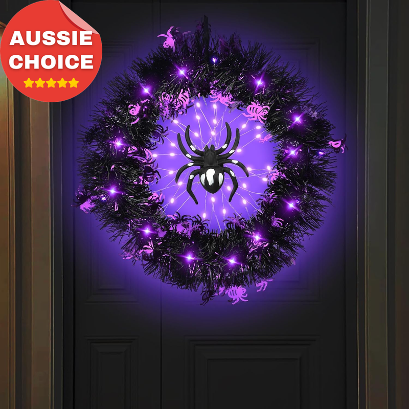 14 Inch Halloween Spider Wreath Decorative Front Door Decor Halloween Party