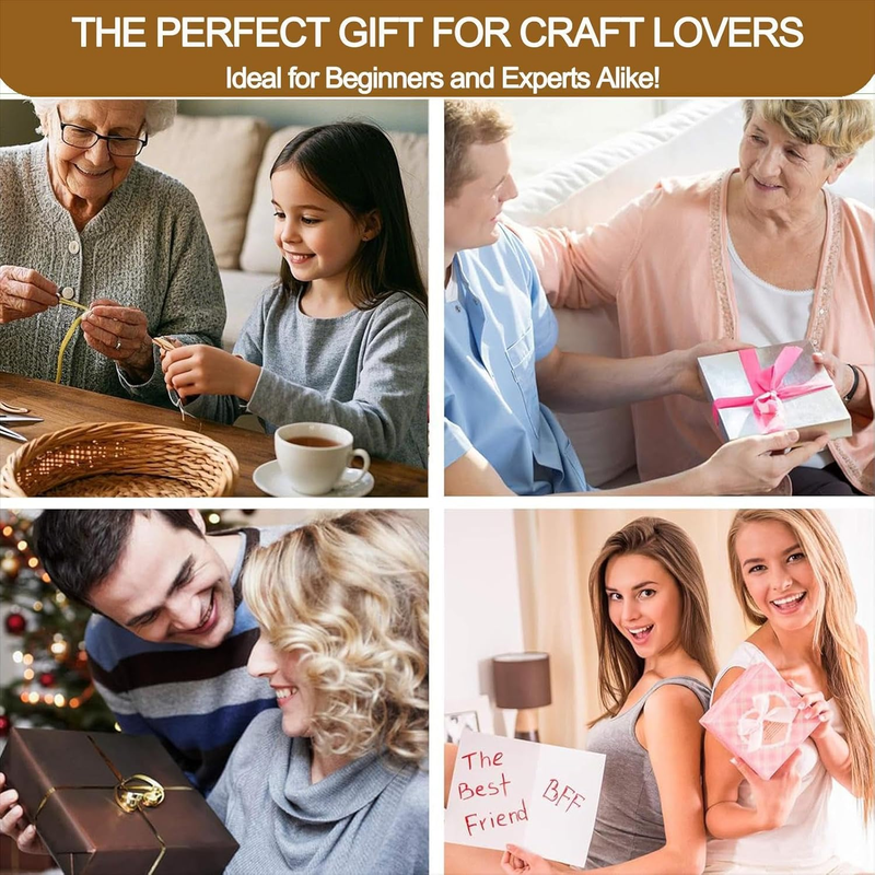 Upgrade 27 Pcs Basket Weaving Supplies, Basket Weaving Kits with User-Friendly D