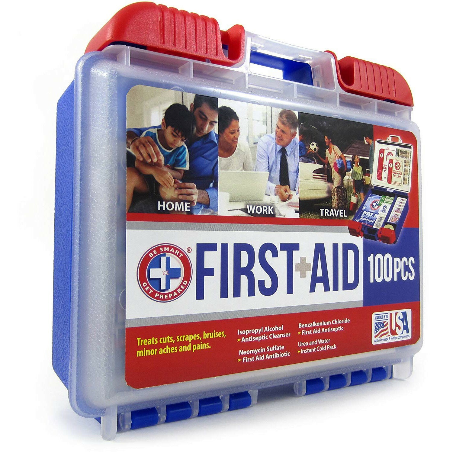 100 Piece First Aid Kit Emergency Medical Survival Bag Travel Home Car Camping