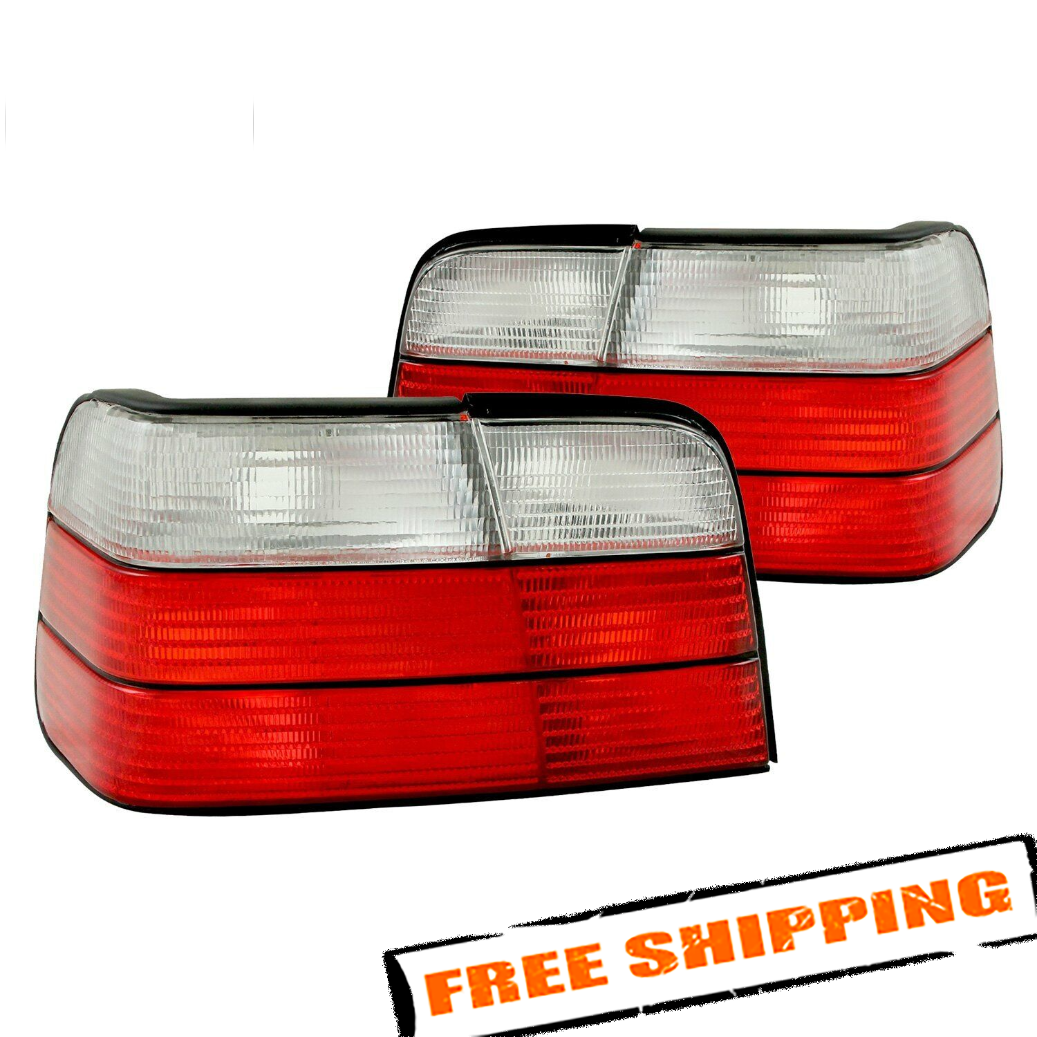 Anzo 221216 Chrome/Red Factory Style Tail Lights for 1992