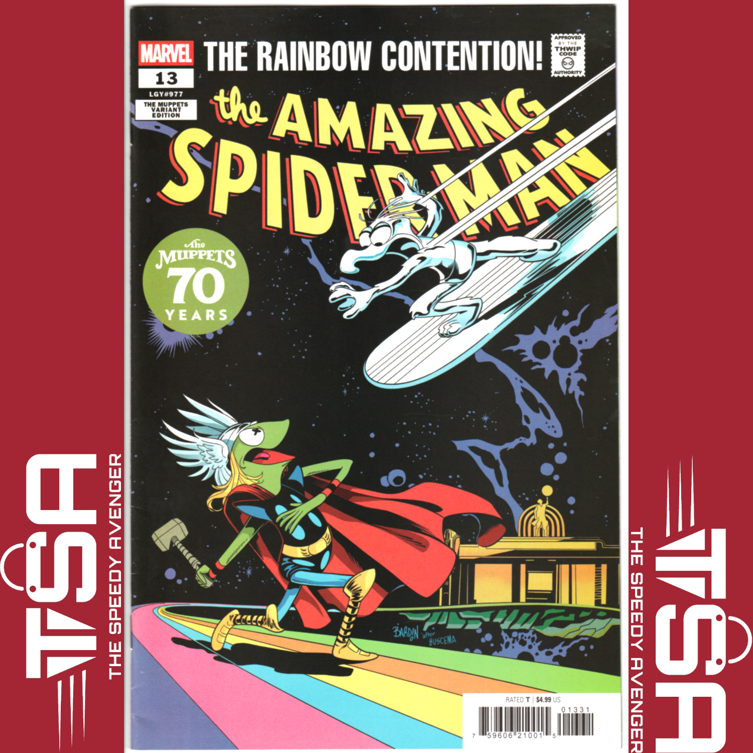 AMAZING SPIDER-MAN #13 (Vol 7) Dave Bardin Muppets Variant Silver Surfer Homage