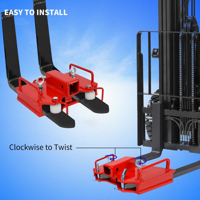 2" Trailer Hitch Receiver Dual Pallet Fork Forklift Towing Adapter