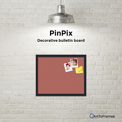 ArtToFrames Custom Cork Bulletin Board Solid Colors Framed in Satin Black