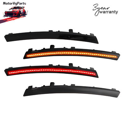 Smoked Front & Rear LED Side Marker Lights 4 Pcs For 2014-19 Chevy Corvette C7