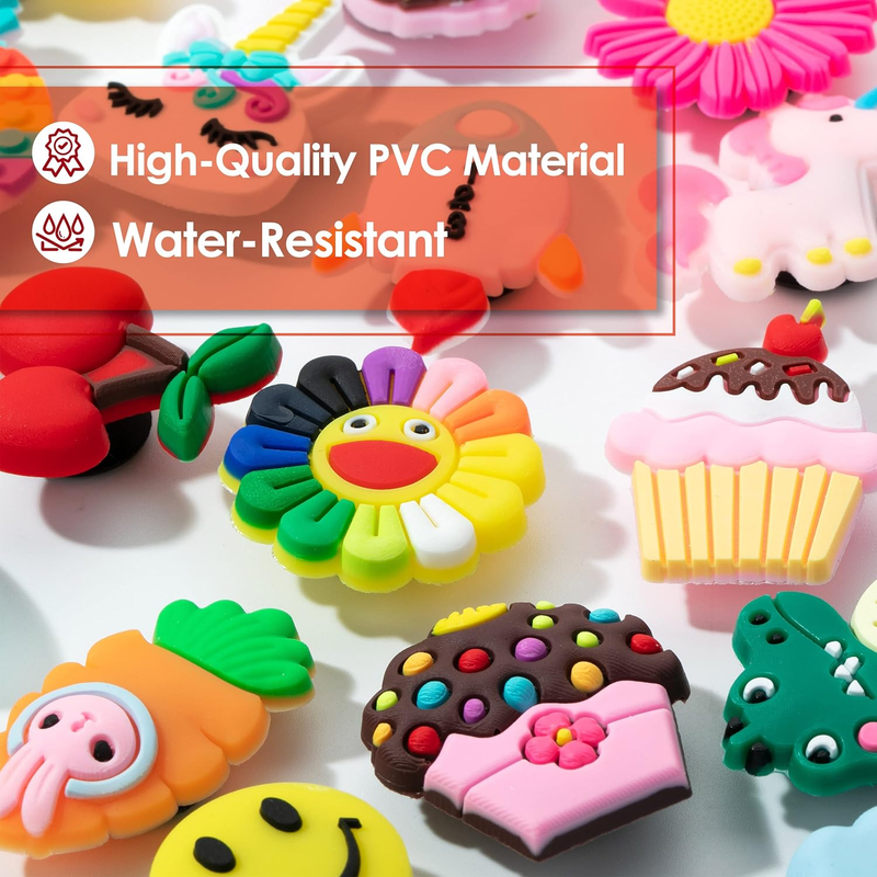 - Different Charms, 30, 50, 60 Pack, PVC Random Different Charms, Decoration Cha