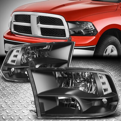 Для 09-12 Dodge Ram 1500 2500 3500 OE Стиль Черный корпус Прозрачная Угловая фара