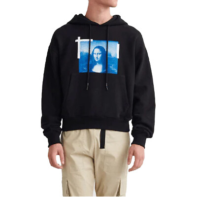 Pre-owned Off-white Monalisa Over Hoodie Mens Style : Ombb037c99fle00 In Black/blue