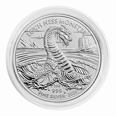 Legendary Creatures Loch Ness Monster 2026 UK 1oz Silver Bullion Coin Bullion