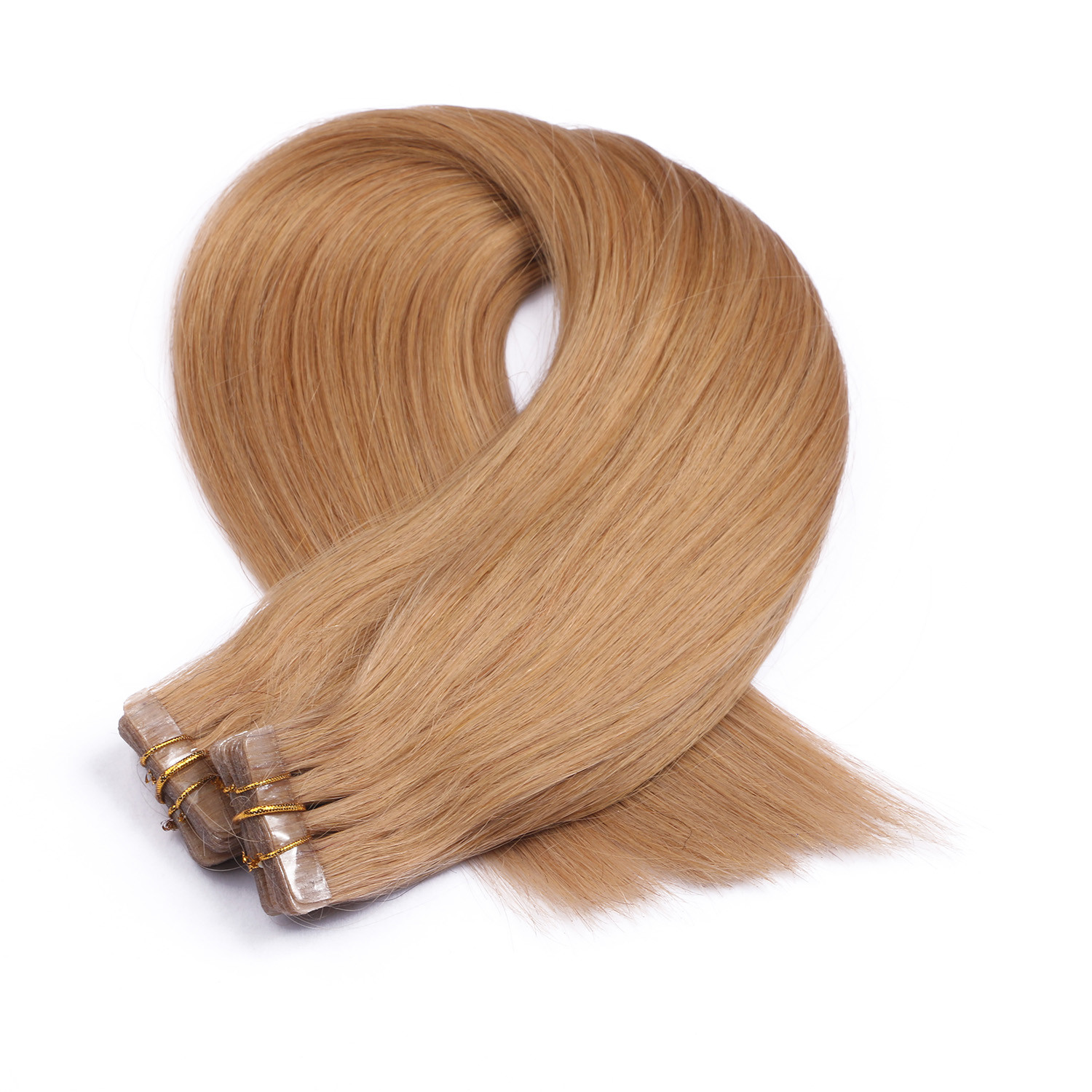 Tape In / On Hair 19 Mittelgoldblond Extensions Echthaar