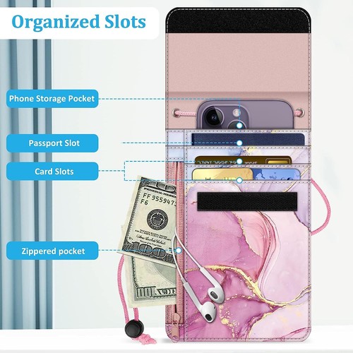 Travel Pouch Neck Wallet Passport Holder Organizer Case with RFID Blocking