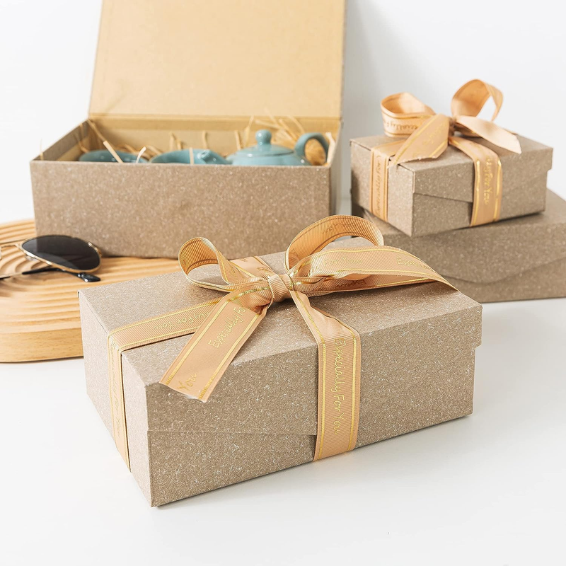Kraft Paper Decorative Gift Boxes with Lids and Magnetic Closure (Set of 4): Nes