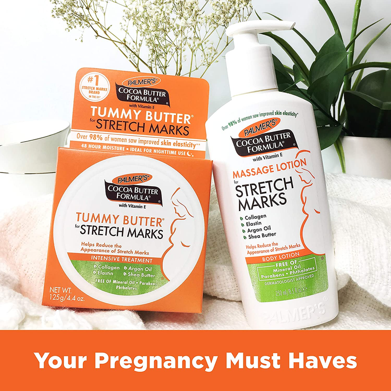 Cocoa Butter Formula Massage Lotion for Stretch Marks, Pregnancy Skin Care, Bell