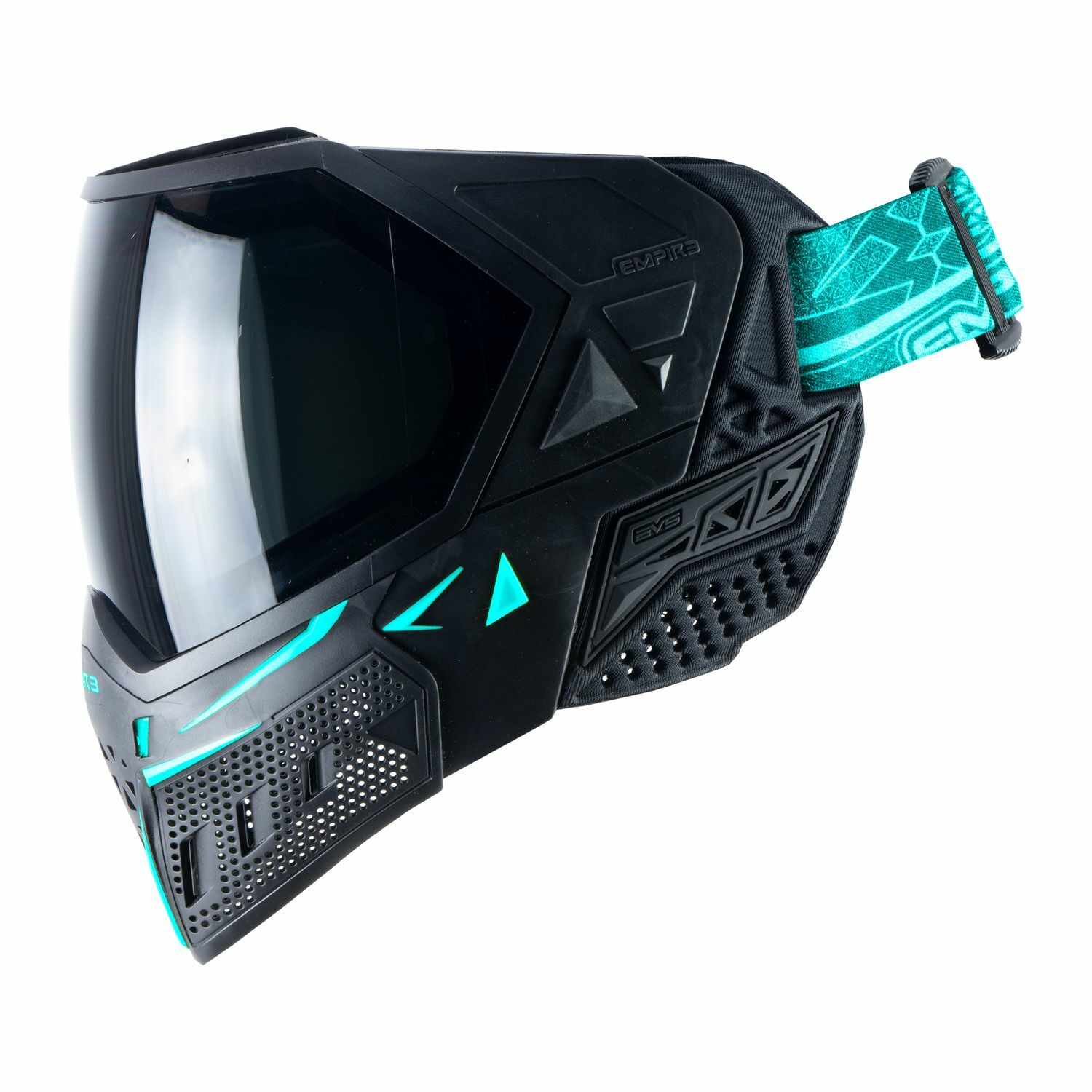 Empire EVS Mask - Black / Aqua - W/ Thermal Clear & Ninja Lens - Paintball