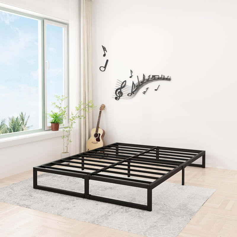 12 Inch Bed Frame Queen Size Heavy Duty Steel Slat Support Metal Platform Queen