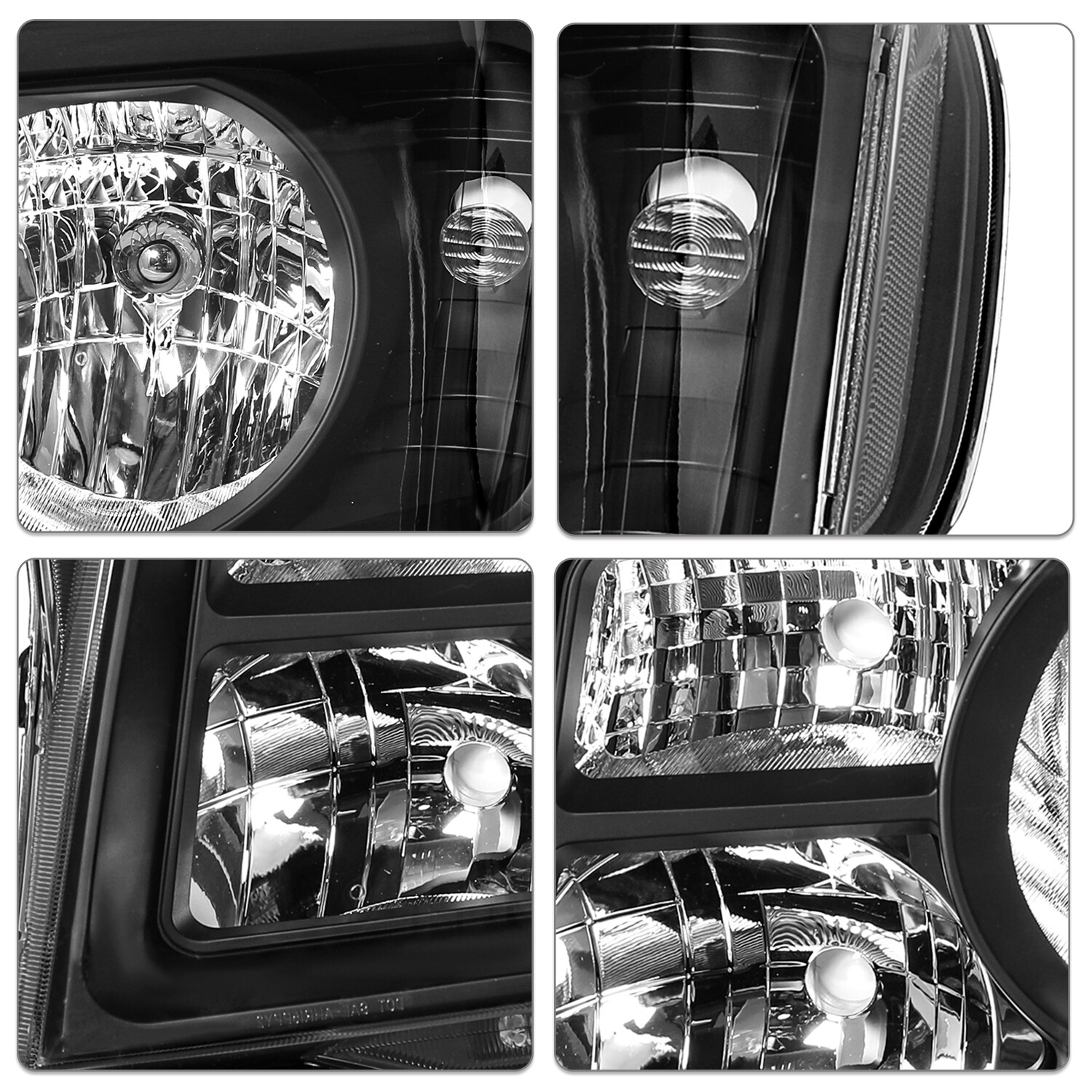 Black Headlights Clear Corner Headlamps For 2009 2010 2011 Honda Pilot L+R