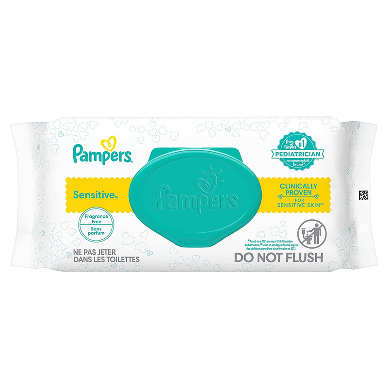 Pampers Baby Wipes Fitment, 56 count - Sensitive Water Based