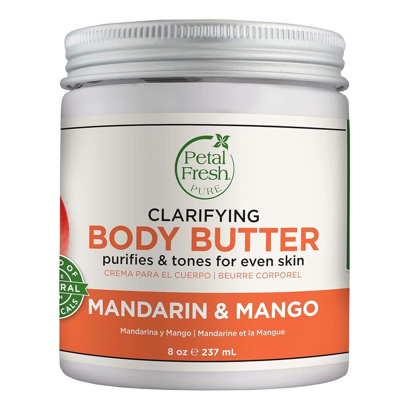 Petal Fresh Pure Clarifying Mandarin & Mango Body Butter, Organic Coconut Oil, A