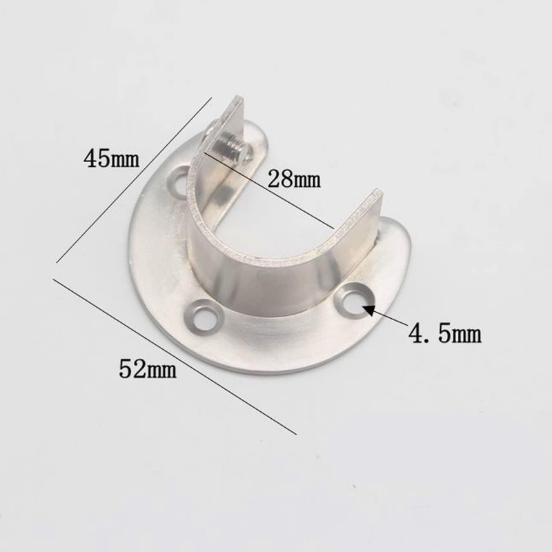 4 Packs Heavy Duty Closet Rod Bracket，Stainless Steel U Shaped Rod Bracket with