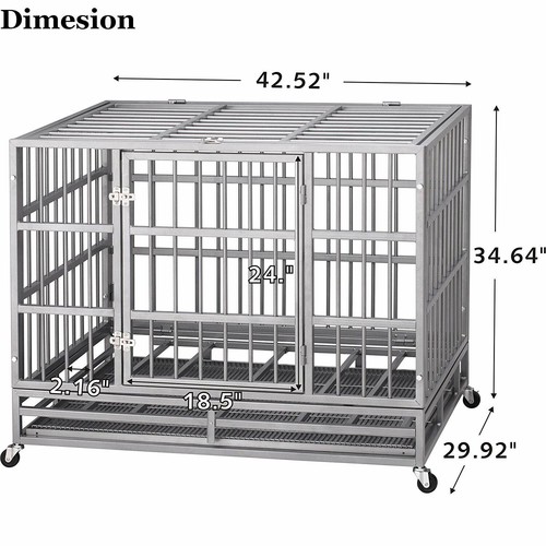 42 Heavy Duty Dog Cage Crate Kennel Metal Pet Playpen Portable