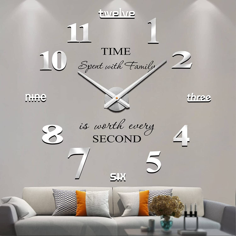 For Living Room Decor, Diy Wall Clock Modern 3d Wall C