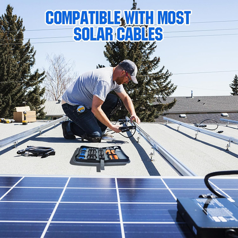 ECO-WORTHY Solar Crimper Tool Kit 13 PCS Solar Tools - a Crimper, 10 Pairs of So
