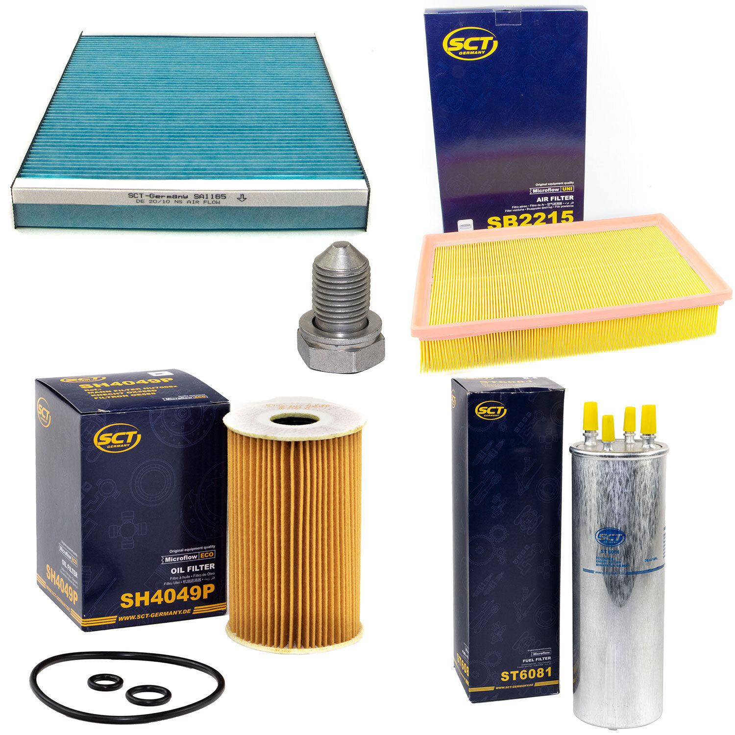 Filter Set Kraftstoff-ÖL-Luft-Innenraum + Schraube für VW Multivan V Transporter