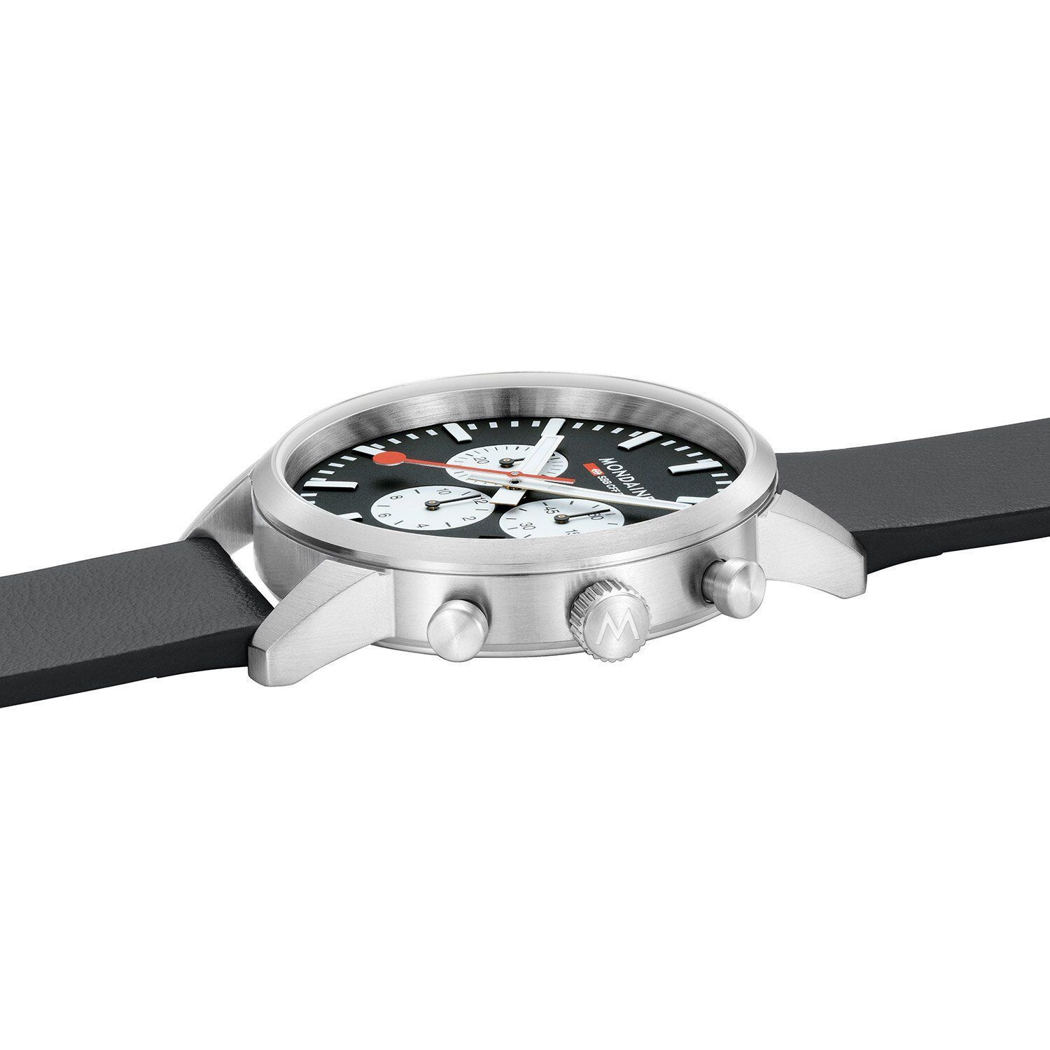Pre-owned Mondaine Men's Chrono Watch Msd.41420.lbv Sapphire Glass 41mm