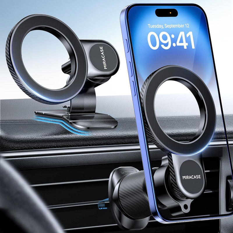 for MagSafe Car Mount, [Upgraded Steel Hook&Strong Magnets] Magnetic Phone Holde